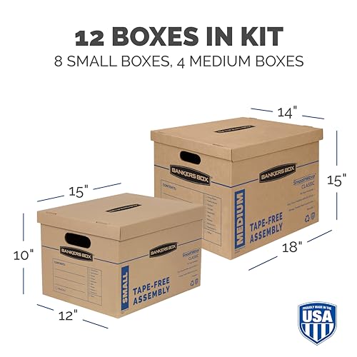 Minimalist Bankers Box Classic Moving Box 12 Pack Kit, Set