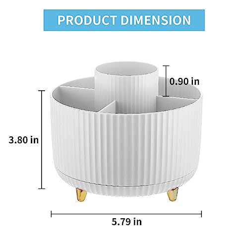 Modern Marbrasse Desk Organizer, 360-Degree Rotating Pen Holder, Desk Organizers Set