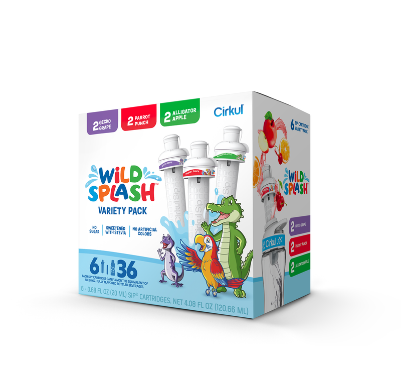 Sugar-Free Wild Splash 6-Pack Variety Pack 2TB7 - Electrolyte Hydration Enhanced Taste Cartridges Detail