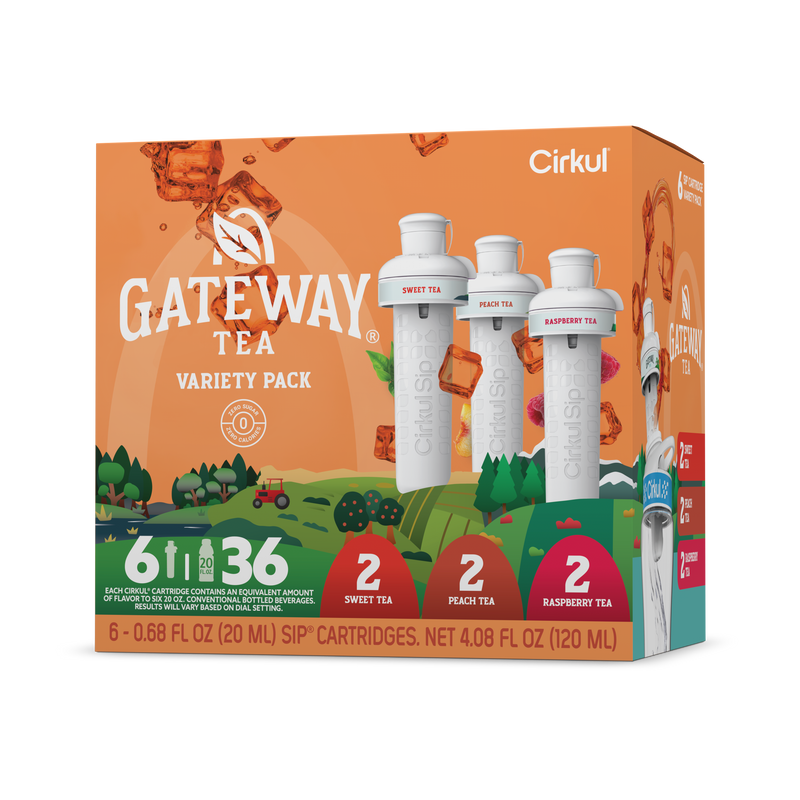 Zero-Calorie Gateway Tea 6-Pack Variety Pack HM0F - Zero-Calorie Multi-Flavor Sip Pods for Water Bottle - Default Title