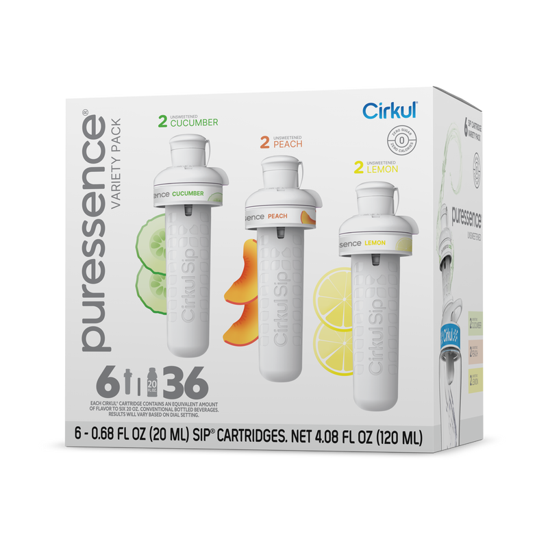 Natural Fruit Flavored Puressence 6-Pack Variety Pack 3T3F - Sugar-Free Fruit Flavor Cartridge Refill - Default Title