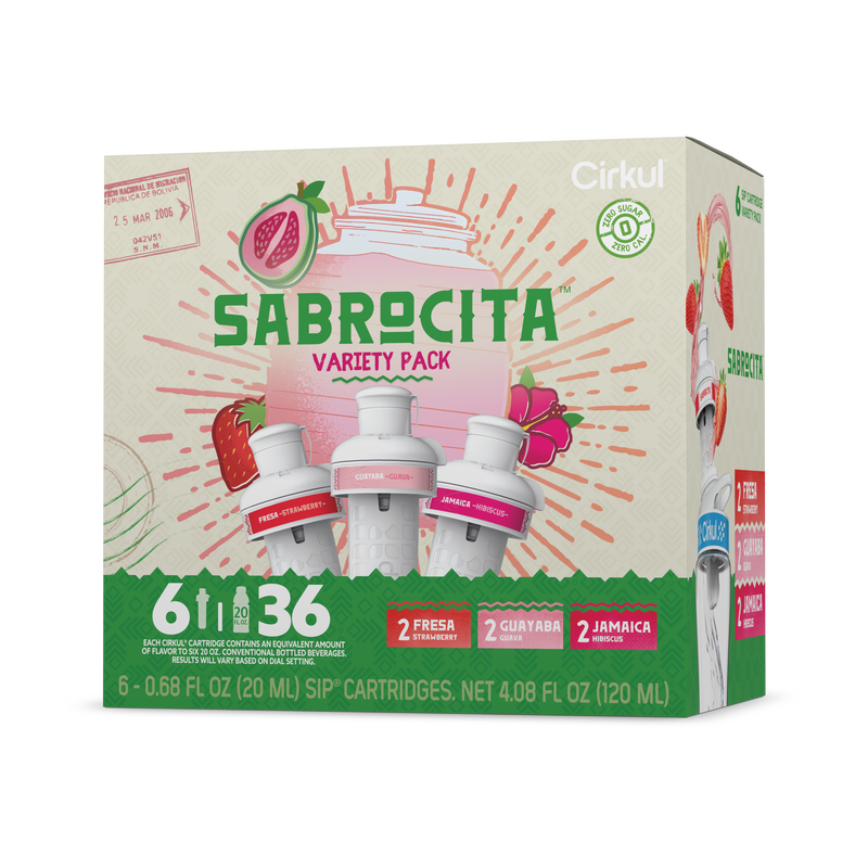 Vitamin-Infused Sabrocita 6-Pack Variety Pack E8JI - Sugar-Free Fruit Flavor Cartridge Refill - Default Title
