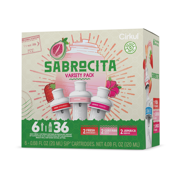 Vitamin-Infused Sabrocita 6-Pack Variety Pack E8JI - Sugar-Free Fruit Flavor Cartridge Refill - Default Title