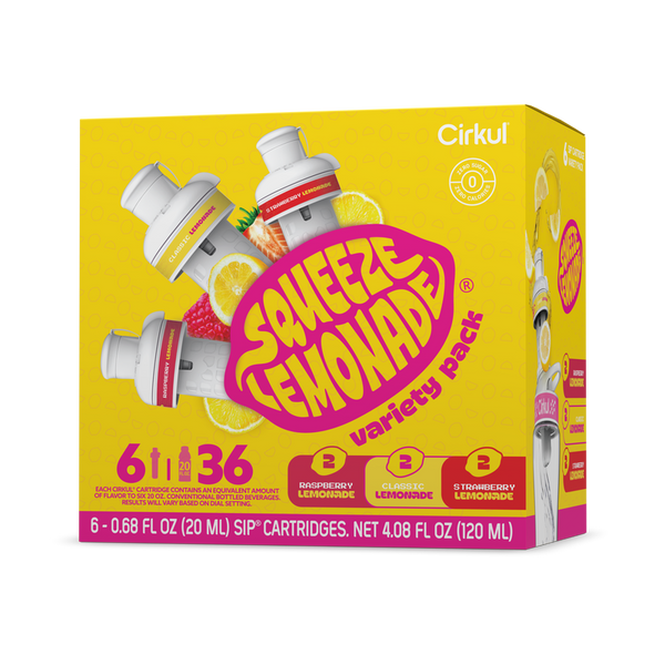 Vitamin-Infused Squeeze Lemonade 6-Pack Variety Pack 3TLS - Zero-Calorie Multi-Flavor Sip Pods for Water Bottle - Default Title