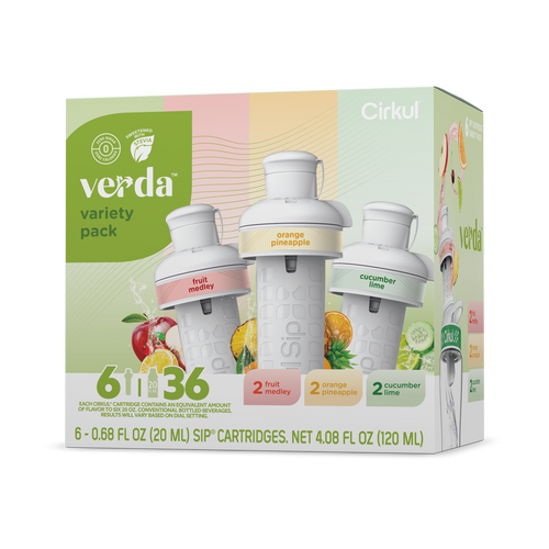 Natural Fruit Flavored Verda 6-Pack Variety Pack CT2I - Sugar-Free Fruit Flavor Cartridge Refill - Default Title