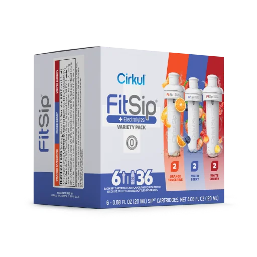 Sugar-Free FitSip 6-Pack Variety Pack HE3H - Sugar-Free Fruit Flavor Cartridge Refill Detail